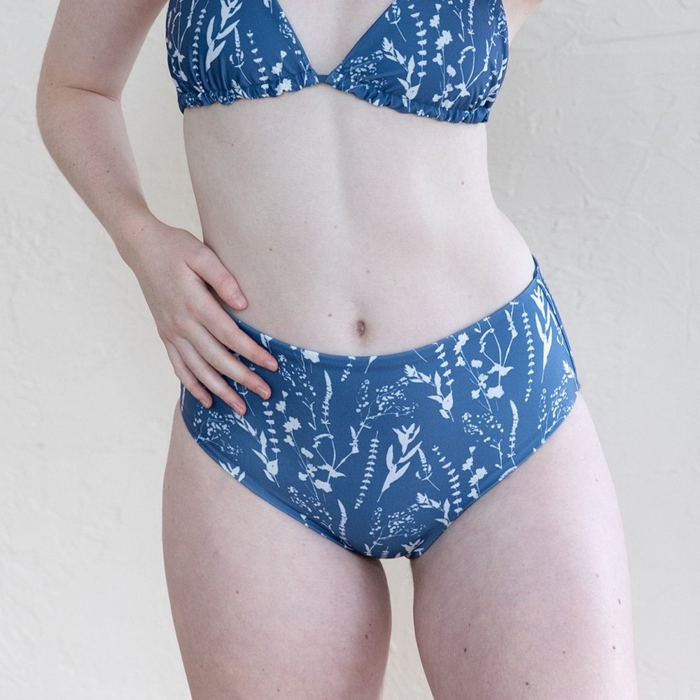 KSX Art x Saturday Swimwear Nova High Waisted Bottom - Wildflower Rain